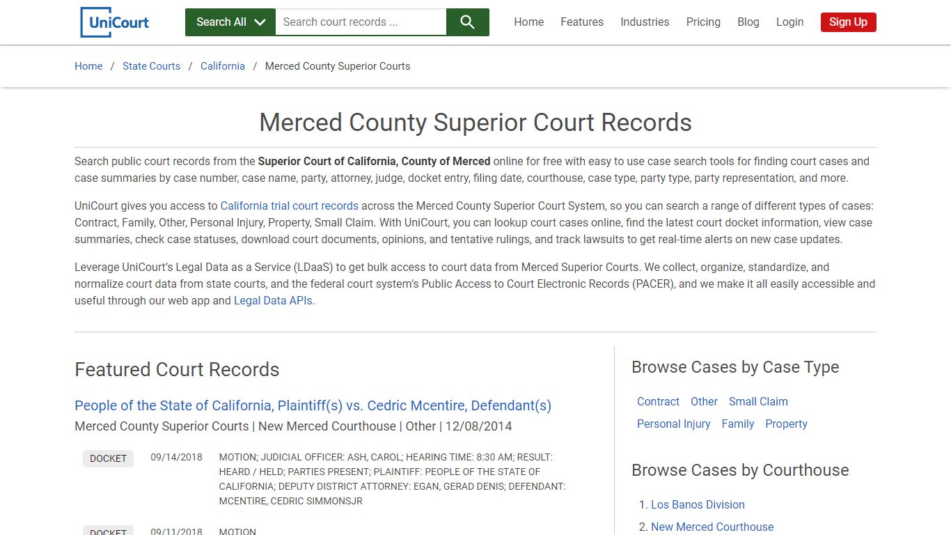 Merced County Superior Court Records | California | UniCourt